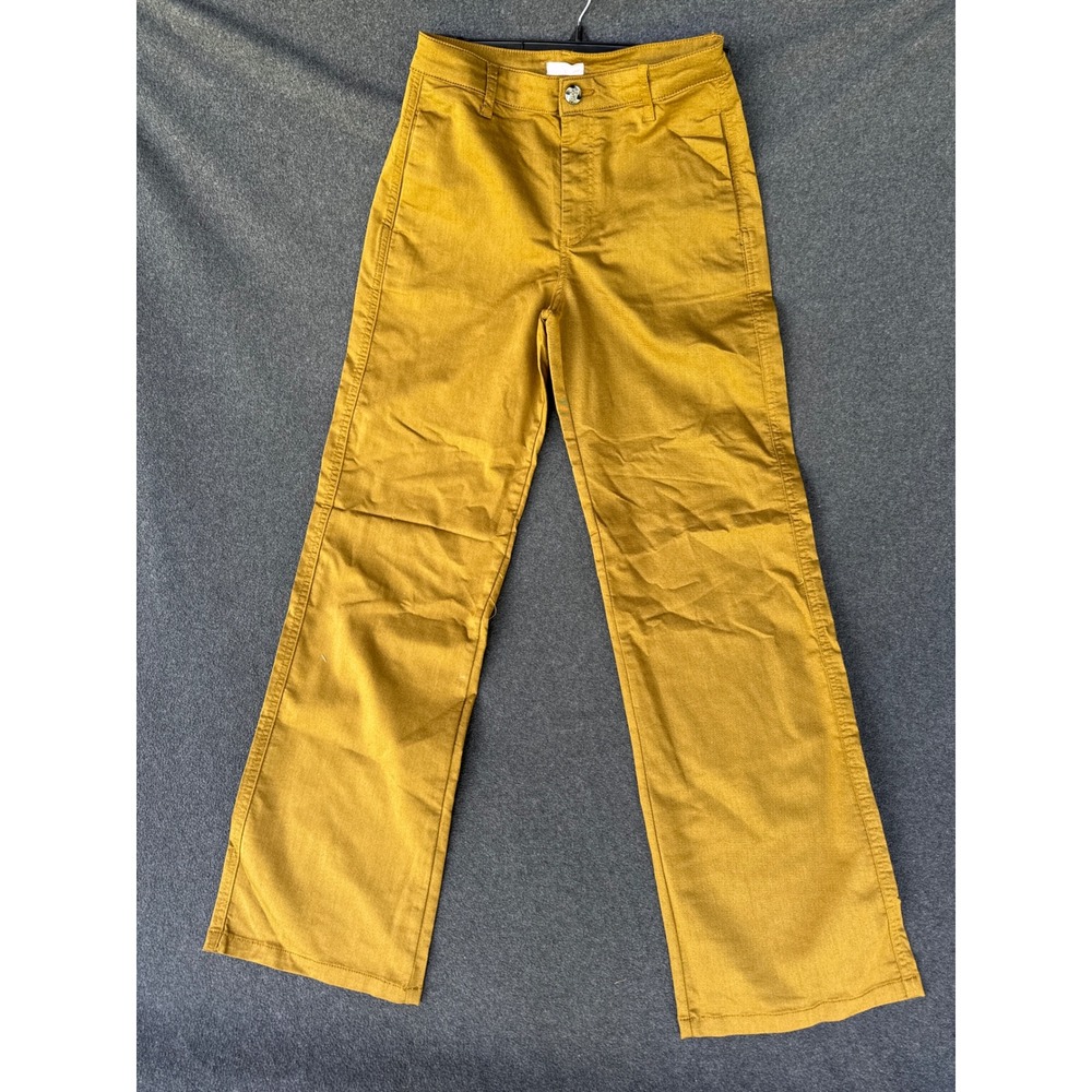 Liu Jo Milano Mustard Yellow Wide Leg Trousers High Rise Pants Size 28